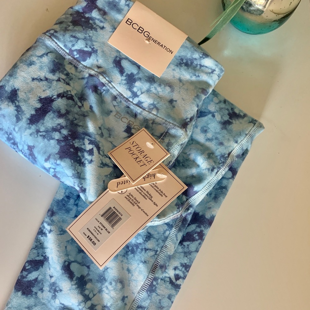 Bcbgeneration Blue TIEDYE workout leggings